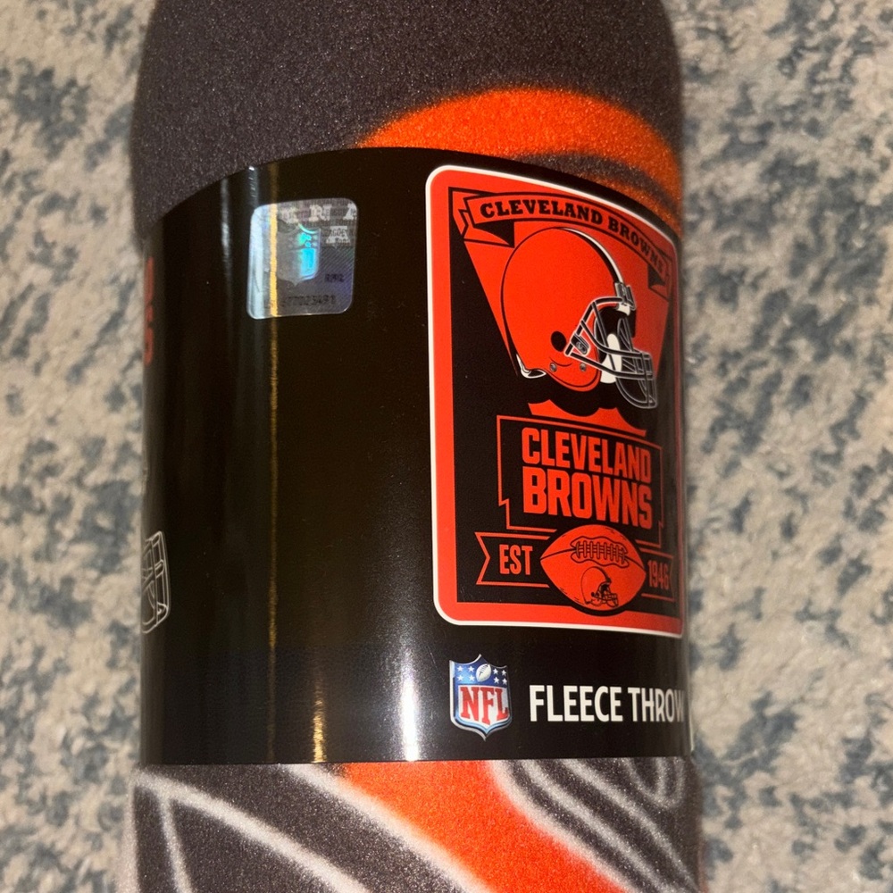 NFL Cleveland Browns Fleece Throw - Black, Orange, White